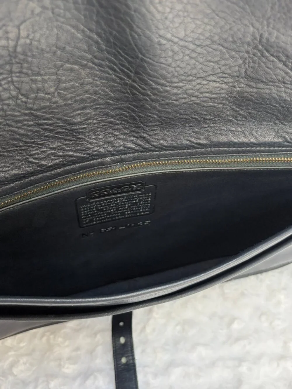 Rare Vintage Coach Buckled Clutch Long 9610 in Navy Leather - NYC made 1977, EVC